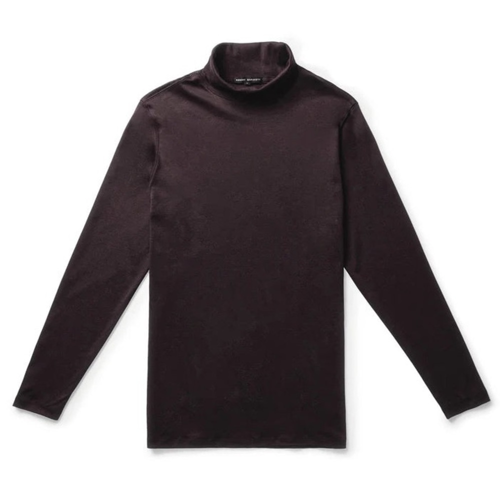 ROBERT BARAKETT New Flaws Georgia Long Sleeve Turtle Neck In Color Port XXL